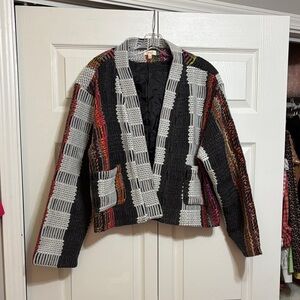 Multicolor knit and quilted Blazer